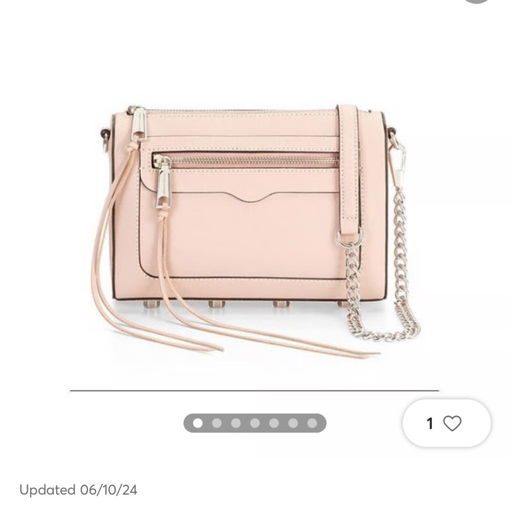 Rebecca Minkoff blush Avery cross body bag with gold hardware